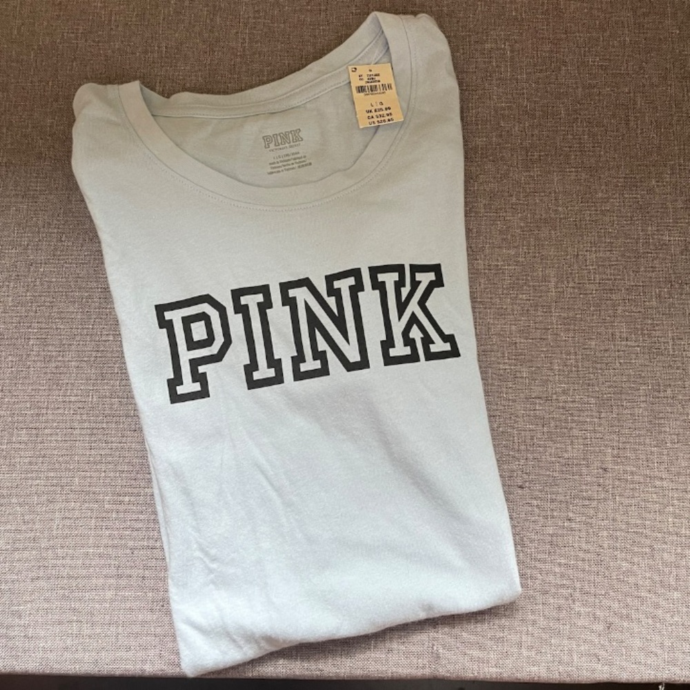 NWT Victoria secret pink blue short sleeve tee